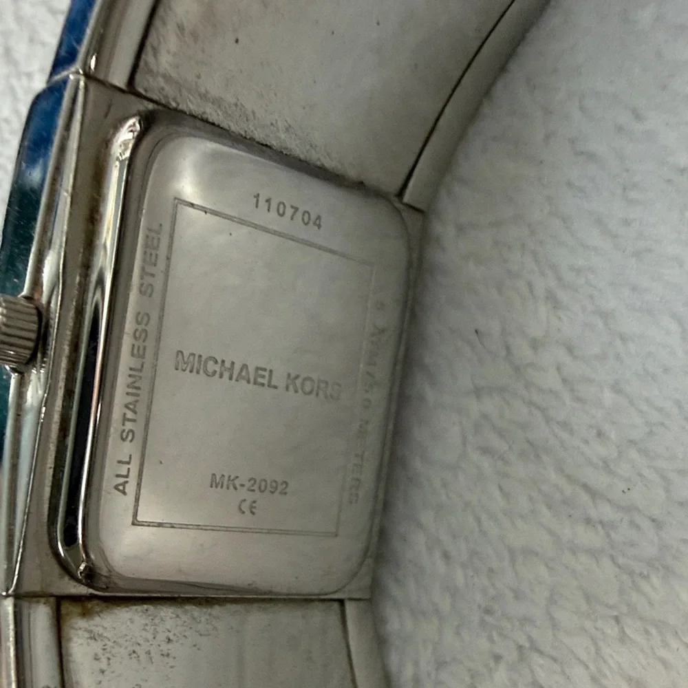 Michael Kors Silver and Brown Leather Watch - Picture 3 of 8